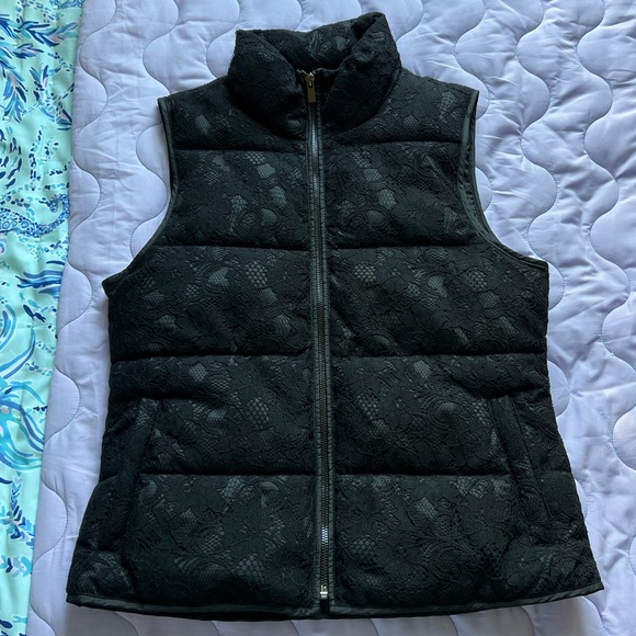 Banana Republic Black Lace Puff Vest - Picture 2 of 14